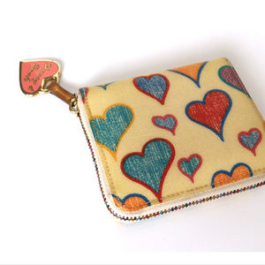 Dooney & Bourke multi-colored hearts wallet